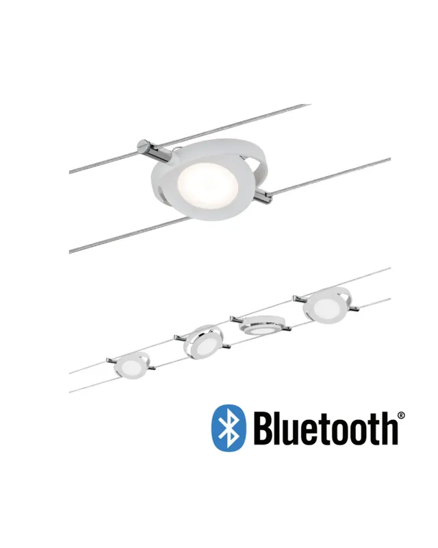 Sistema de cable LED 4x4W Bluetooth 4x200lm 12V blanco mate CCT Switch 2700K/4000K/6500K Liquidación