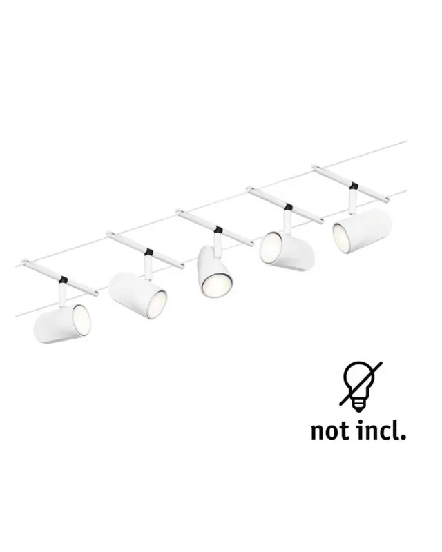 Sistema de cable 5 focos GU5.3 max. 5x10W 230/12V Garantía Incluida