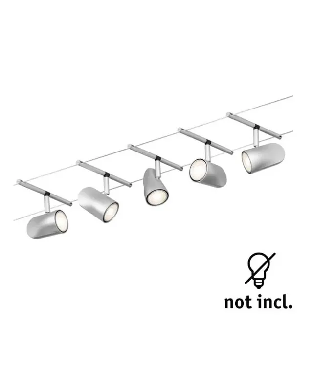 Sistema de cable 5 focos GU5.3 max. 5x10W 230/12V Promoción