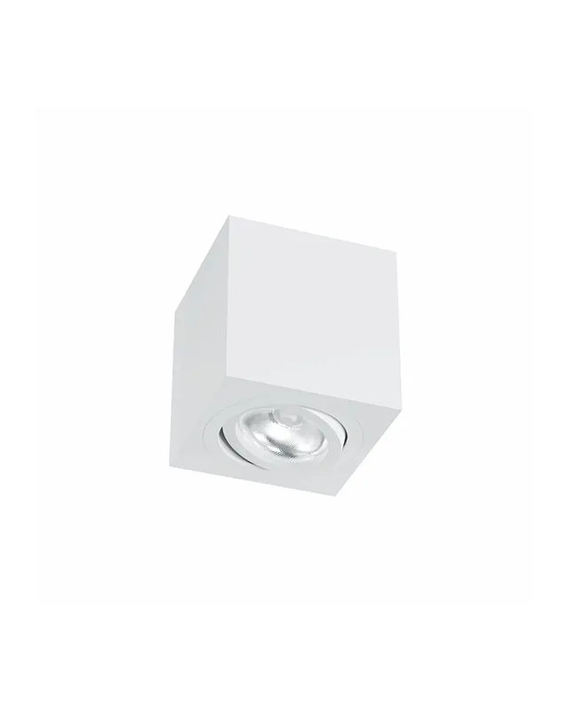 Promoción Foco cúbico de techo 8cm Aluminio acabado blanco GU10  Basculante 45º