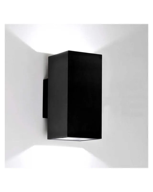 Aplique de interior 8x17,4cm cubico aluminio luz superior e inferior 2xGU10 Lujoso