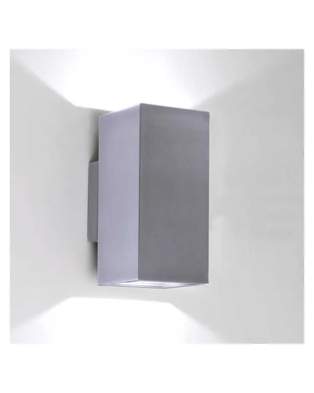 Aplique de interior 8x17,4cm cubico aluminio luz superior e inferior 2xGU10 Oferta Especial