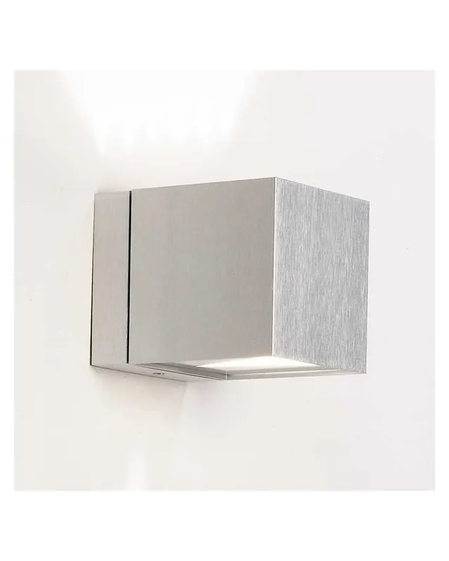 Aplique 8x8cm cubo aluminio luz superior e inferior 2xG9 regulable Últimas Unidades
