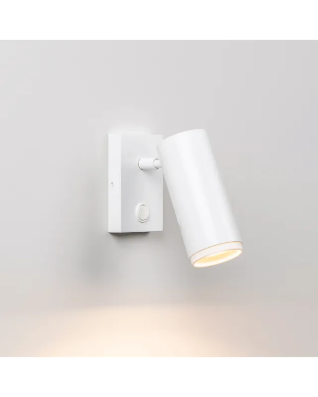 Aplique 5,5cm cilindro acero liso base cuadrada con interruptor LED 7W 2700K 665Lm regulable Venta Final