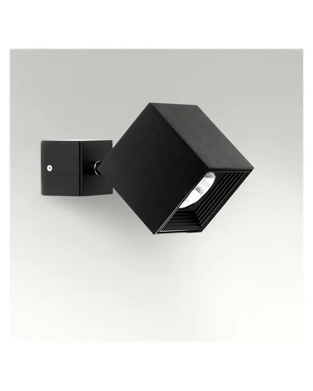 Aplique 8x17,4cm aluminio extrusionado forma cubo GU10 10W regulable y oscilante Ordena Ya