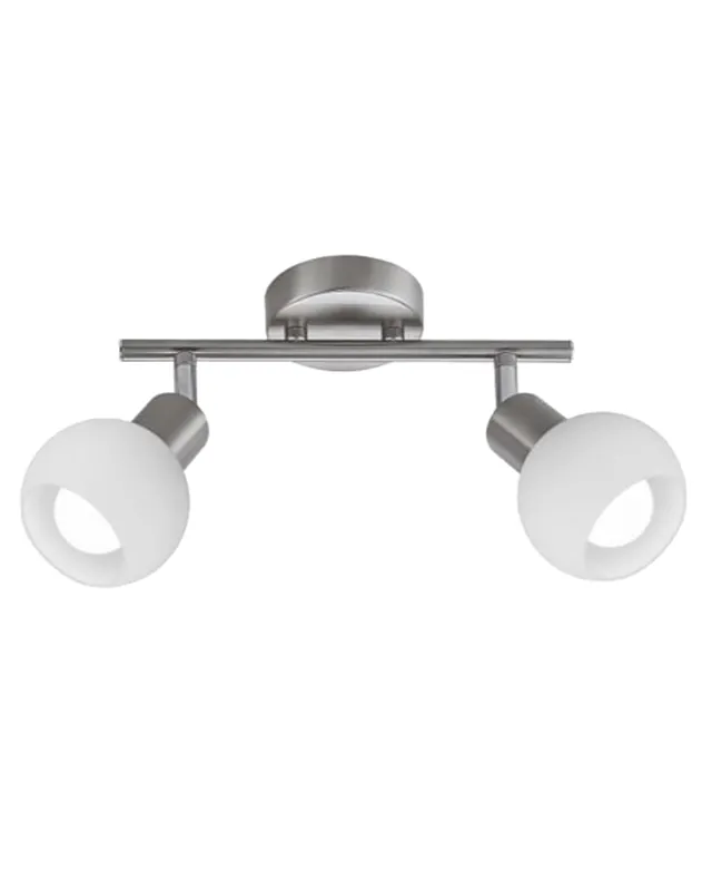 Regleta 32cm con pantalla en cristal opal 2x40W E14 Máxima Calidad