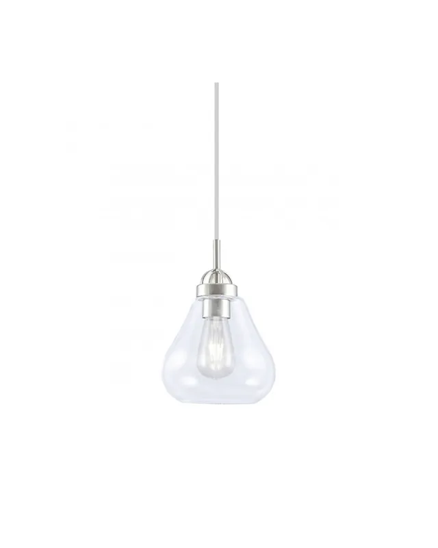 Profesional Lámpara de techo de techo de 35cm. Con pantalla en cristal con forma de campana y metal color cuero 1x40W E27