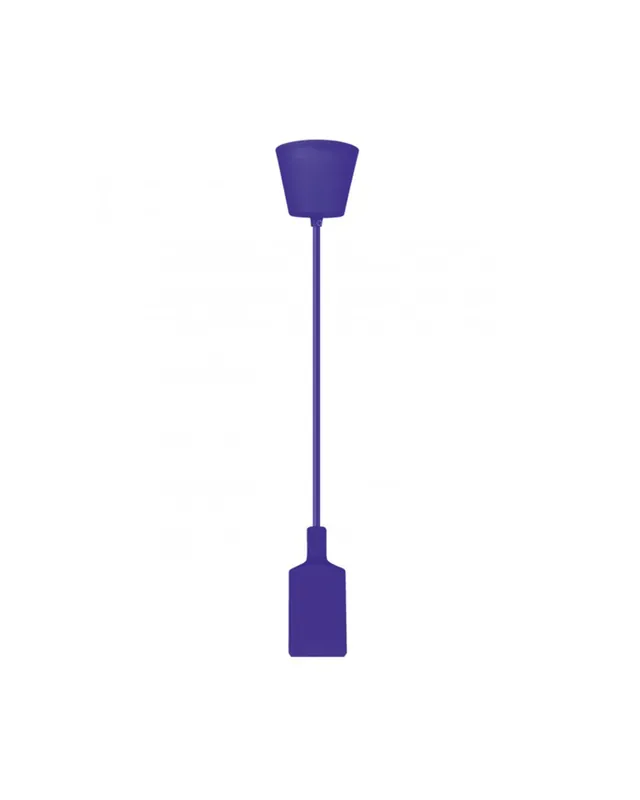 Alta Calidad Pendel cilindro en silicona y acrílico color Morado 60W E27