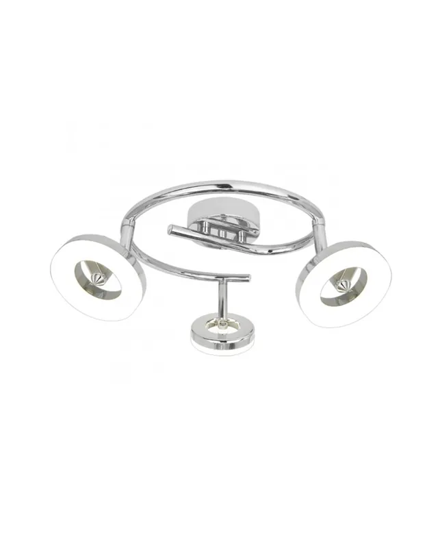 Regleta 3 luces con círculo LED circular acabado cromado 40cm 5w 3000k 1200Lm De Moda