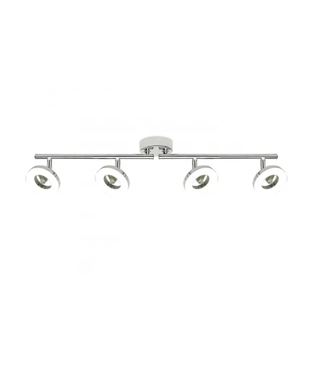 Regleta 79cm. 4 luces círculo LED  acabado cromado 5W 3000K 1600 Lm Devolución Gratuita