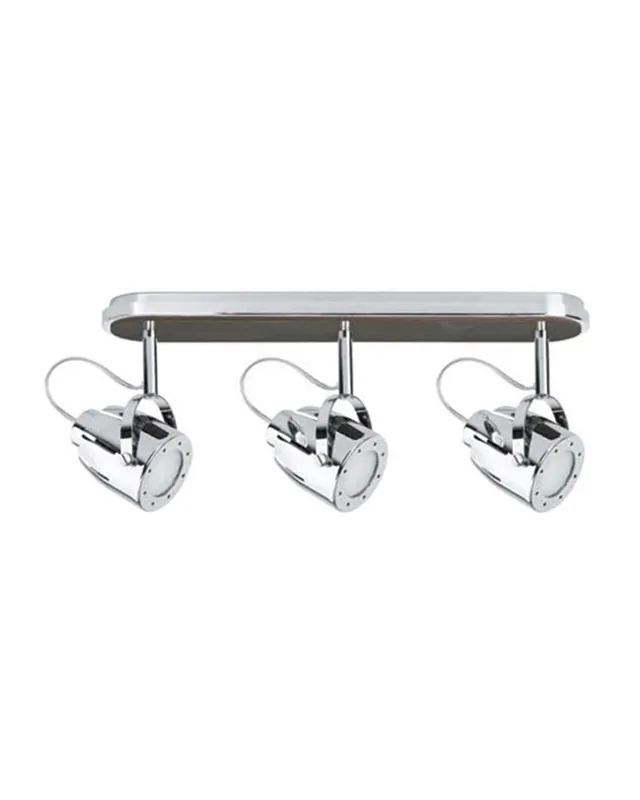 Regleta de 3 focos orientables en cromo y wengué 3x50W GU10 Solo Por Tiempo Limitado