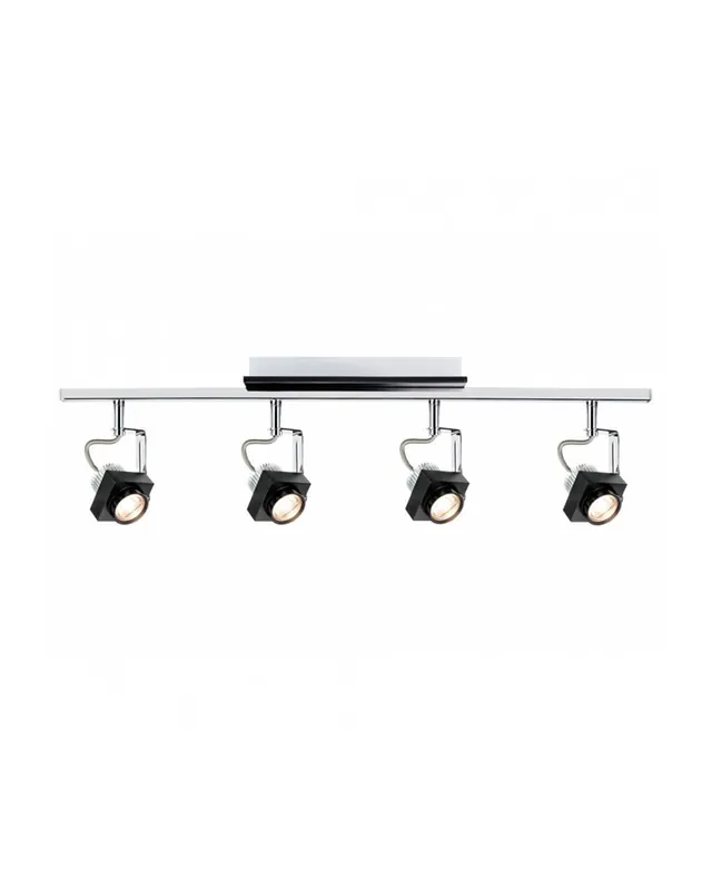 Solo Por Tiempo Limitado Regleta acabada en cromo y negro diseño moderno 4x20W LED 2700k