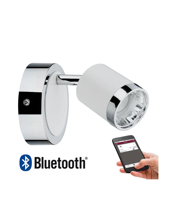 Promoción Aplique cromado con difusor en blanco LED 400 Lm regulable Bluetooth