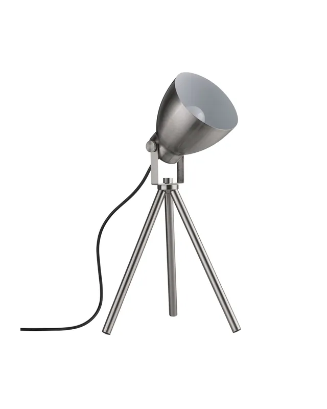 Solo Por Tiempo Limitado Lámpara de mesa niquel satinada con tres patas 20W E27