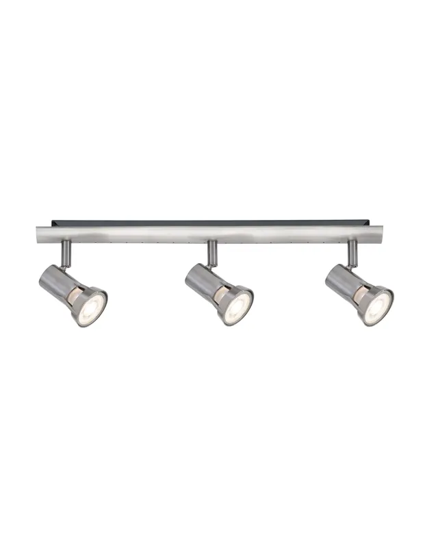 Regleta 30cm 2xGU10 focos tulipa niquel 10W acabado niquel satinado Descuento