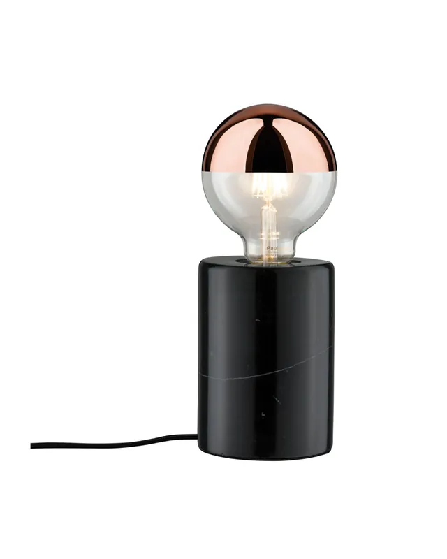 Rebajas Lámpara de mesa cilindro base mármol negro 20W E27