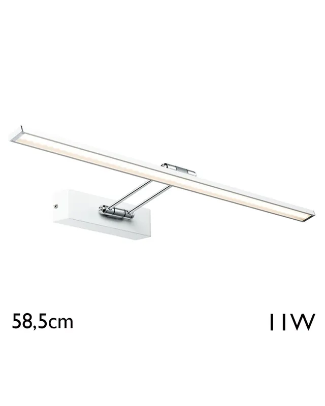 Última Versión Aplique iluminacuadros 58,5 cm 11W LED 2700K  blanco y cromo