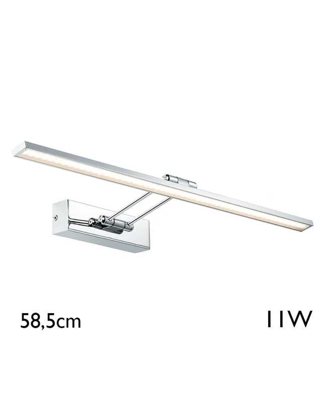 Aplique iluminacuadros 58,5 cm 11W LED 2700K cromo Mayoreo