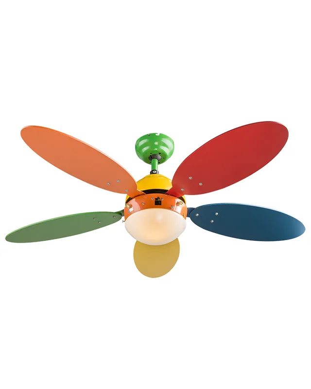 Ventilador de techo infantil multicolor 106.6cm con fuente de luz casquillo E14 50W Comprar En Línea