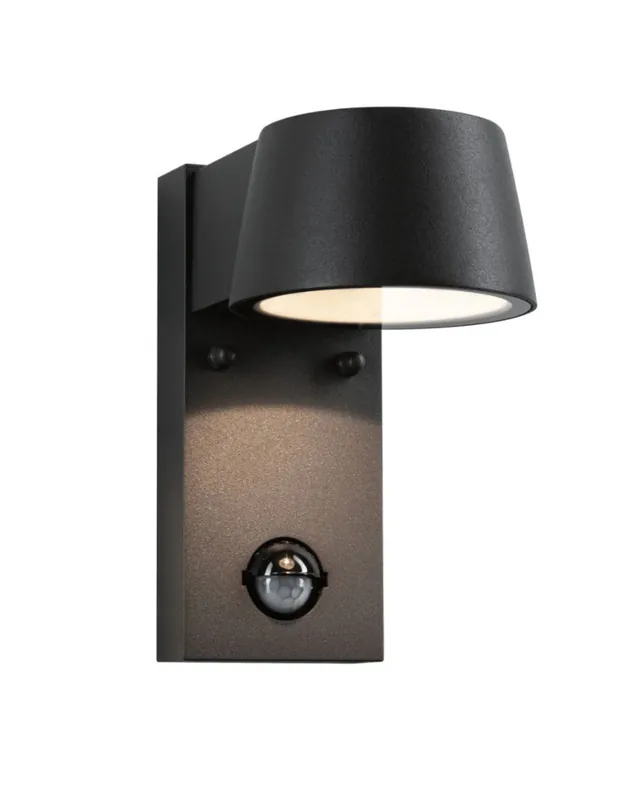 Aplique de pared de exterior LED 6W con sensor de movimiento en aluminio gris 3000K Promoción