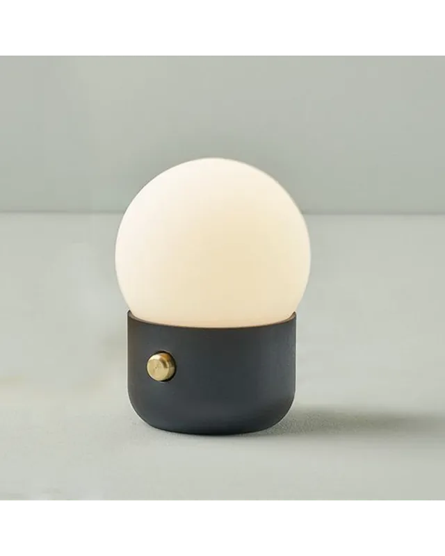 Artesanal Lámpara portátil de mesa LED de diseño esfera vidrio opal KUP CAMP 13 cm 3000K 1,3W