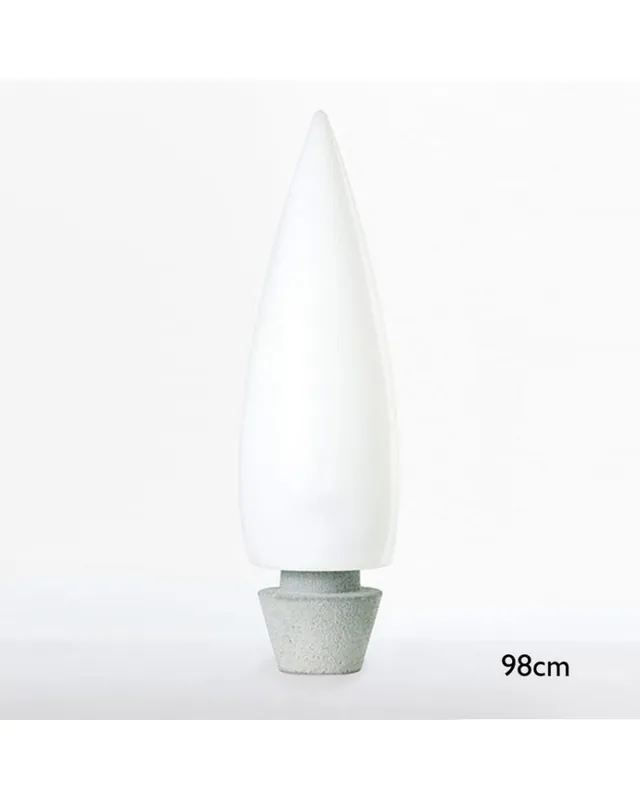 Solo Por Tiempo Limitado Lámpara de pie exterior forma cónica blanca Kampazar 80 con base de hormigón portátil IP65