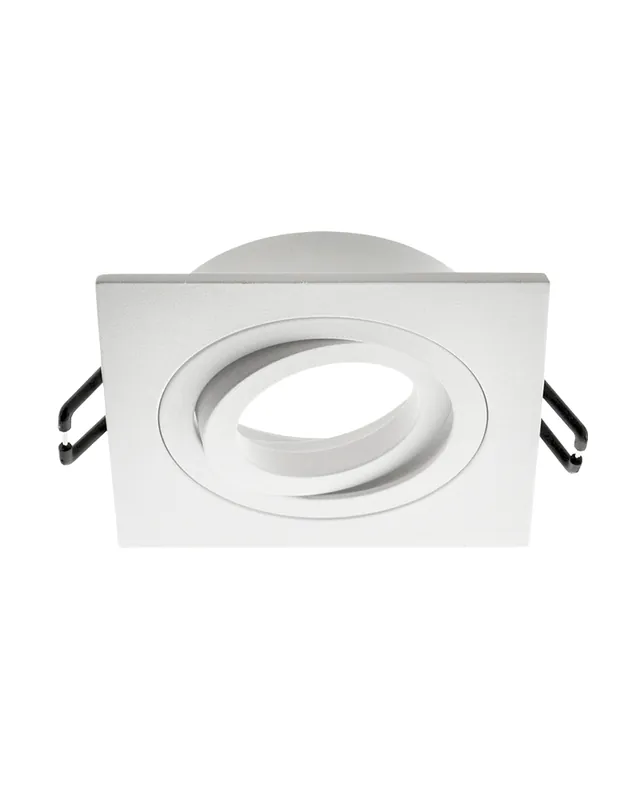 Aro cuadrado aluminio empotrable 9,2cm basculante GU10 blanco mate, negro y niquel Barato