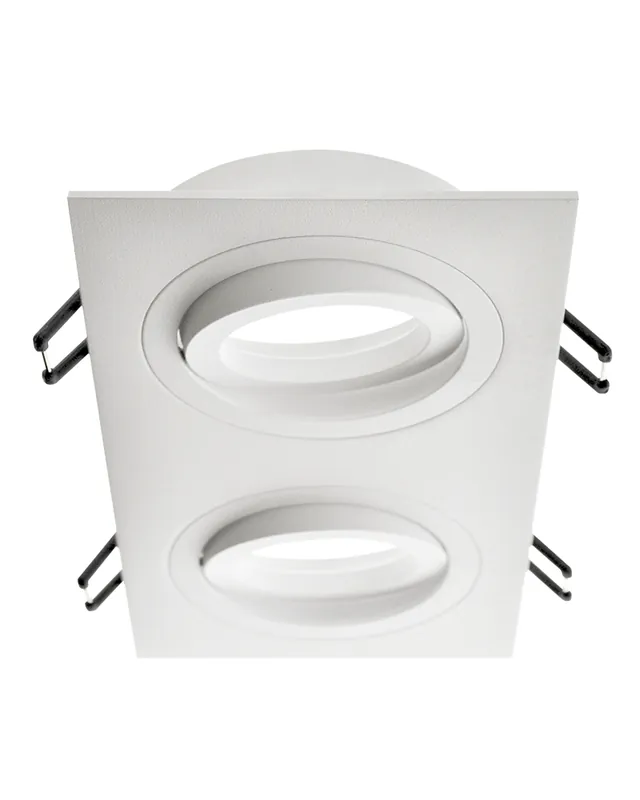 Aro doble downlight cuadrado 185x92x28cm alumino oscilante empotrable GU10 blanco mate y negro Gran Oferta