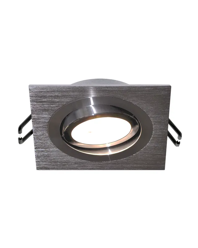 Aro cuadrado aluminio empotrable 9,2cm basculante GU10 niquel Últimas Unidades