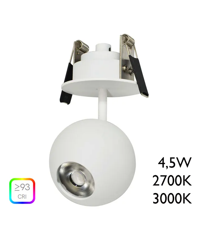 Solo Por Tiempo Limitado Foco LED de aluminio blanco 5cm con florón de empotrar 4,5W