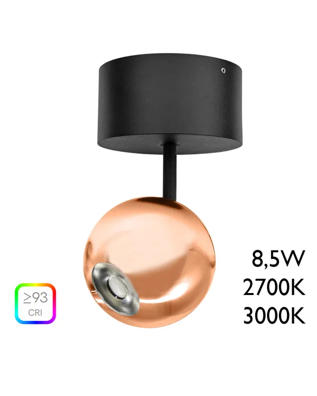 Promoción Exclusiva Foco LED de aluminio bronce 7cm con florón de superficie 8,5W
