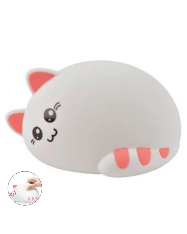 Promoción Lámpara de mesa LED 10cm silicona forma de gato control táctil cambia de color