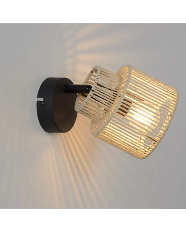 Aplique 11cm de metal y pantalla de cuerdas papel trenzado E14 40W Devolución Gratuita