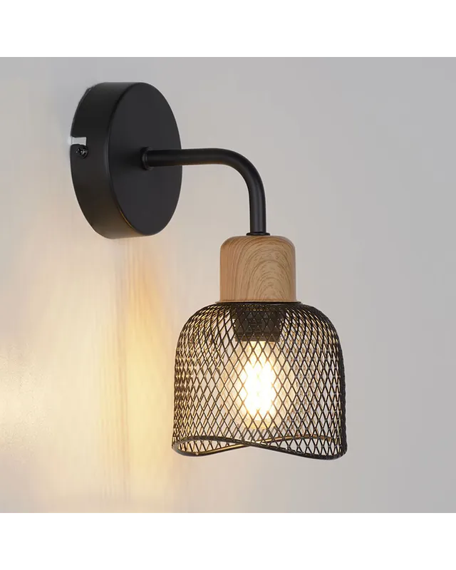 Aplique de pared 15cm pantalla metálica rejilla E14 40W Mejor Calidad