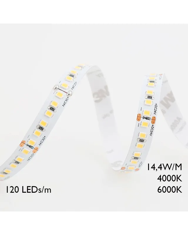 Tira LED de 5 metros 120 Leds por metro 14,4W/m baja tensión 24V Envío Internacional