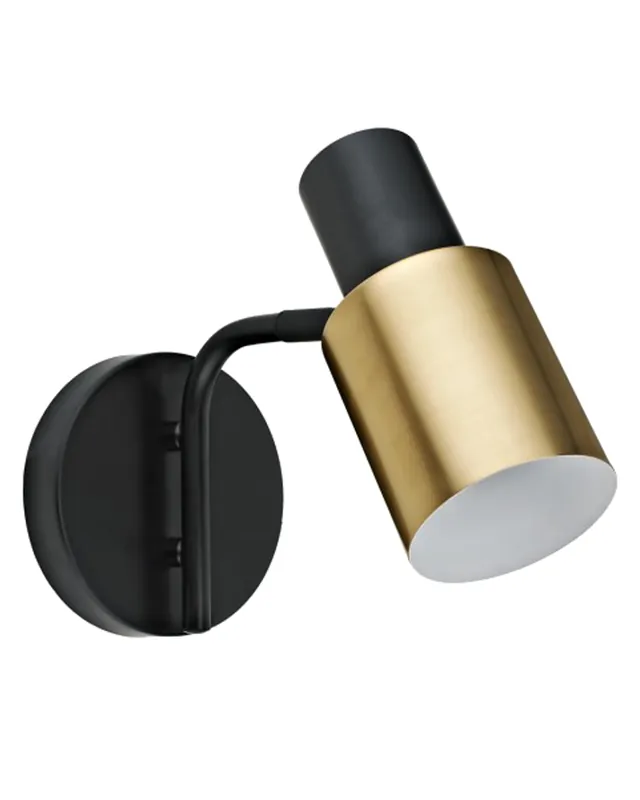 Aplique de metal acabado latón y negro E14 40W Descuento