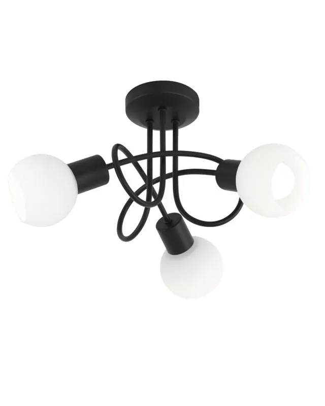 Solo Por Tiempo Limitado Plafón 30cm 3 focos pantalla en cristal opal 3x40W E14