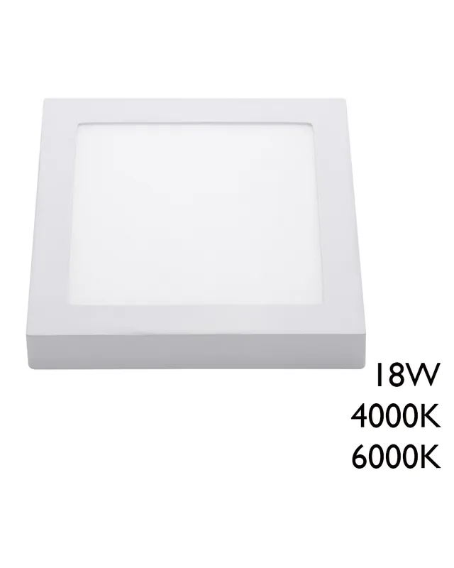 Alta Calidad Plafón downlight 22,5cm LED 18W cuadrado de superficie acabado blanco