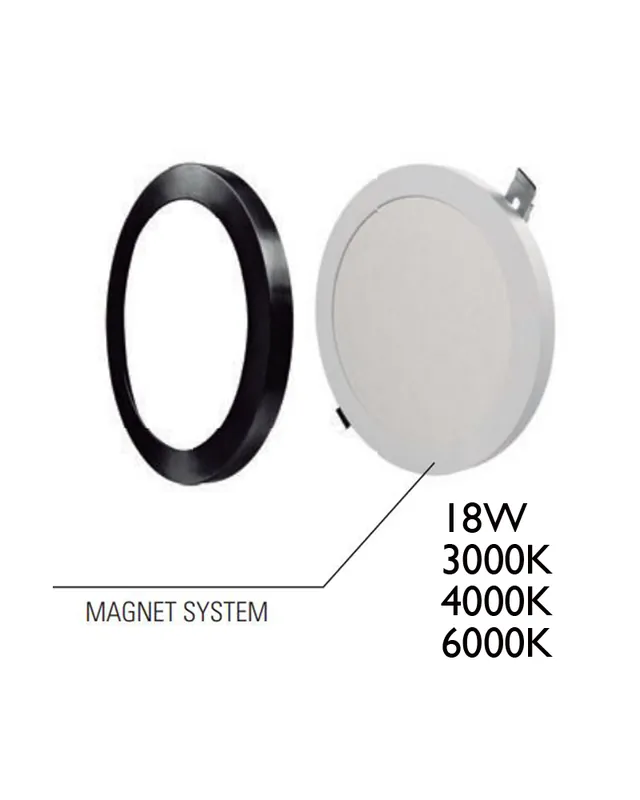 Súper Precio Plafón downlight 21,5cm LED 18W redondo de superficie o empotrable negro