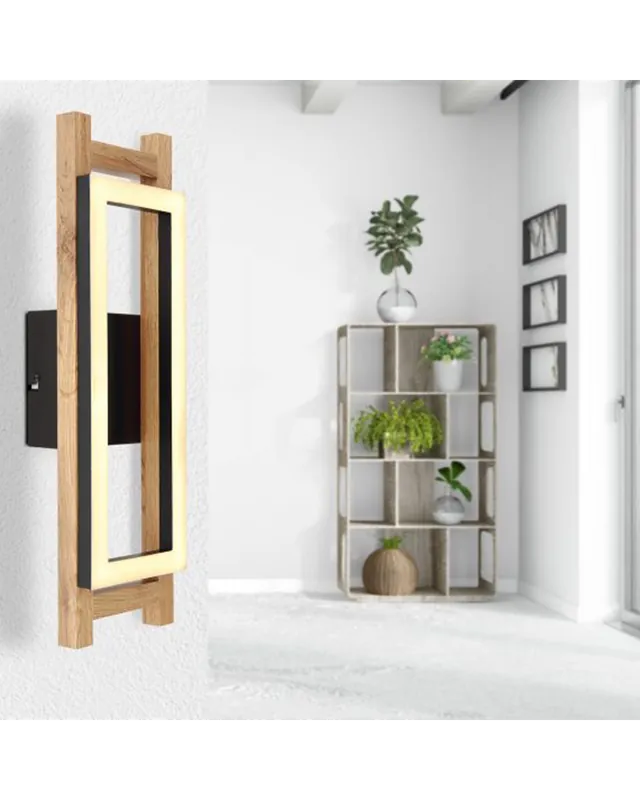 Aplique de pared LED 45cm de metal, plástico y madera 10W 3000K Solo Por Tiempo Limitado