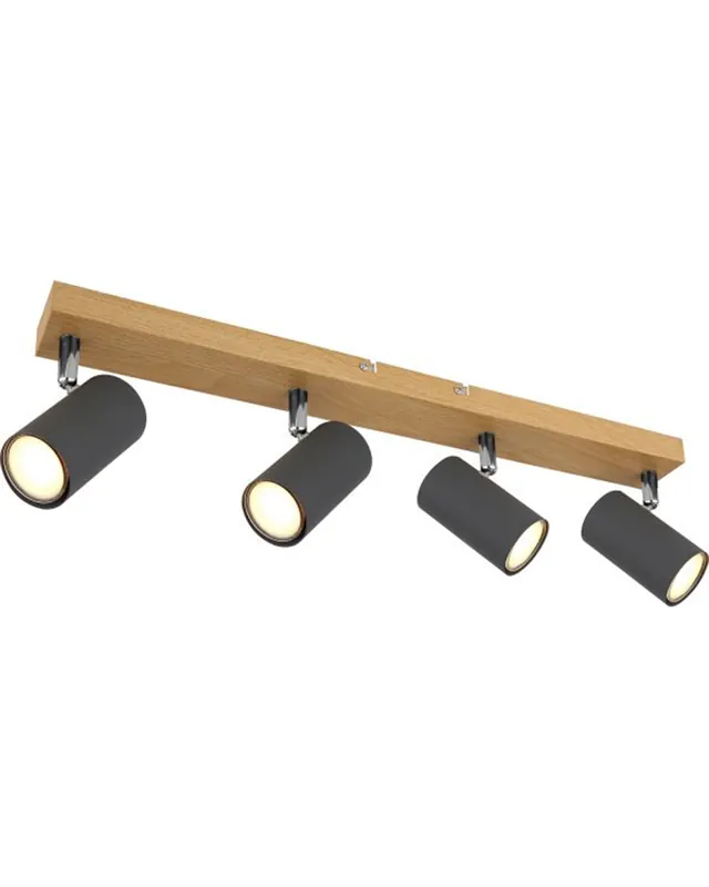 A Buen Precio Plafón techo 56cm con cuatro focos portalámparas 4xGU10 de metal 35W