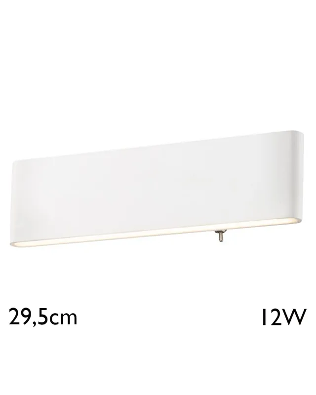 Últimas Unidades Aplique LED luz inferior y superior acabado blanco 29,5cm de ancho 12W 3000K
