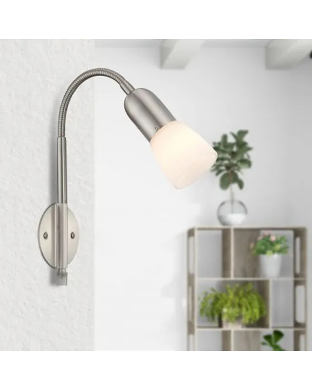 Solo Por Tiempo Limitado Aplique 46cm de vidrio y metal acabado blanco y níquel E14 40W