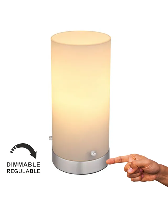 Últimas Unidades Lámpara de mesa LED 24cm de cristal opal y níquel 4W 3000K REGULABLE