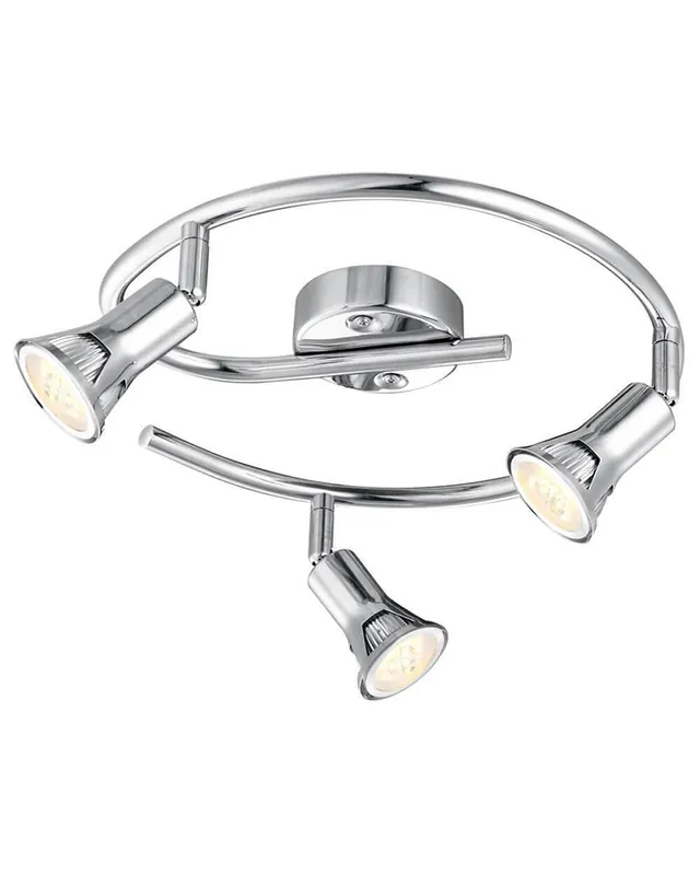 Profesional Plafón de techo circular 30 cm moderno cromado con 3 focos oscilantes 3xGU10 bombillas incluidas