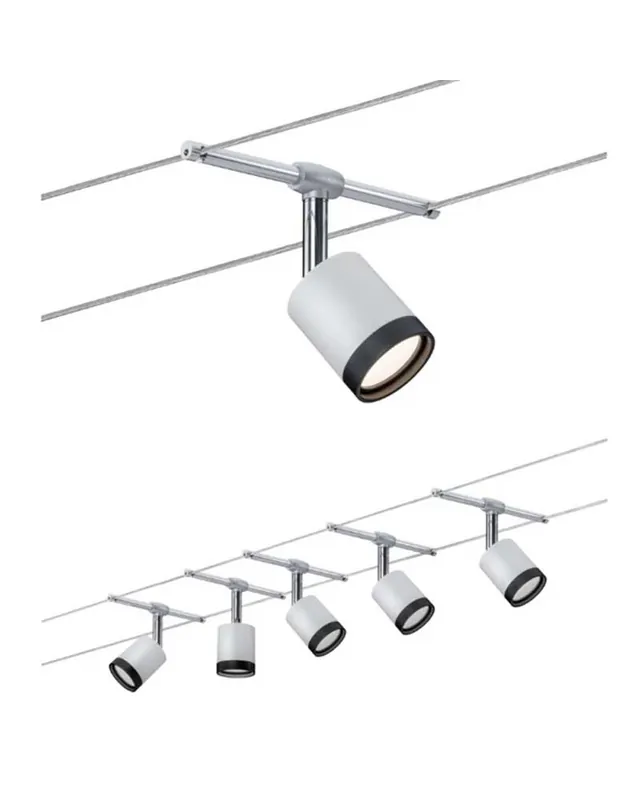 Sistema de cable LED 4x4W, RoundMac 230V / 12V DC blanco mate Promoción
