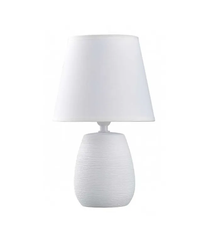 Stock Limitado Lámpara de mesa 28cm en cerámica y tela acabado blanco E14