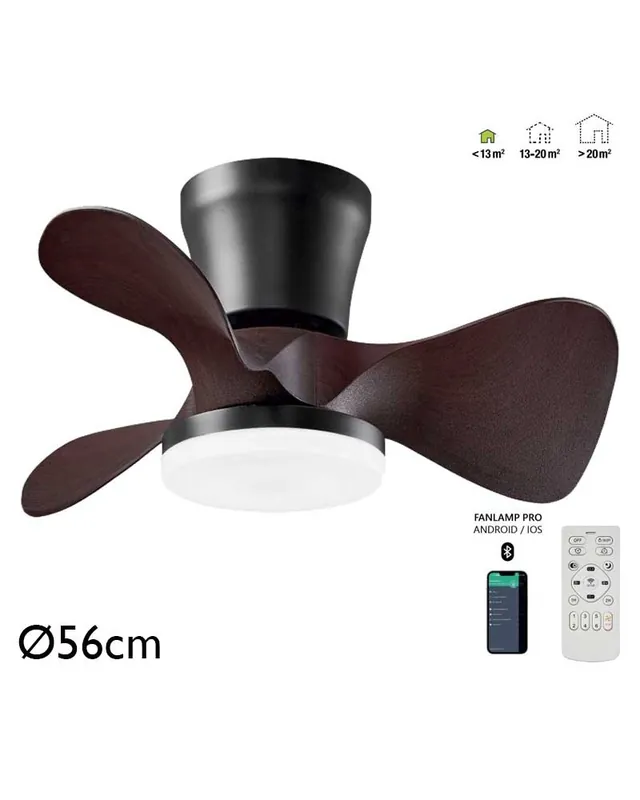 Rebajas Ventilador de techo 30W Ø56cm plafón LED CCT 18W control remoto REGULABLE temperatura luz