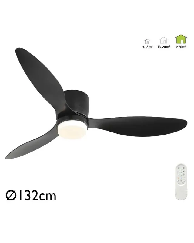 Ventilador de techo 33W Ø132cm plafón LED CCT 18W control remoto REGULABLE temperatura luz Gran Oferta