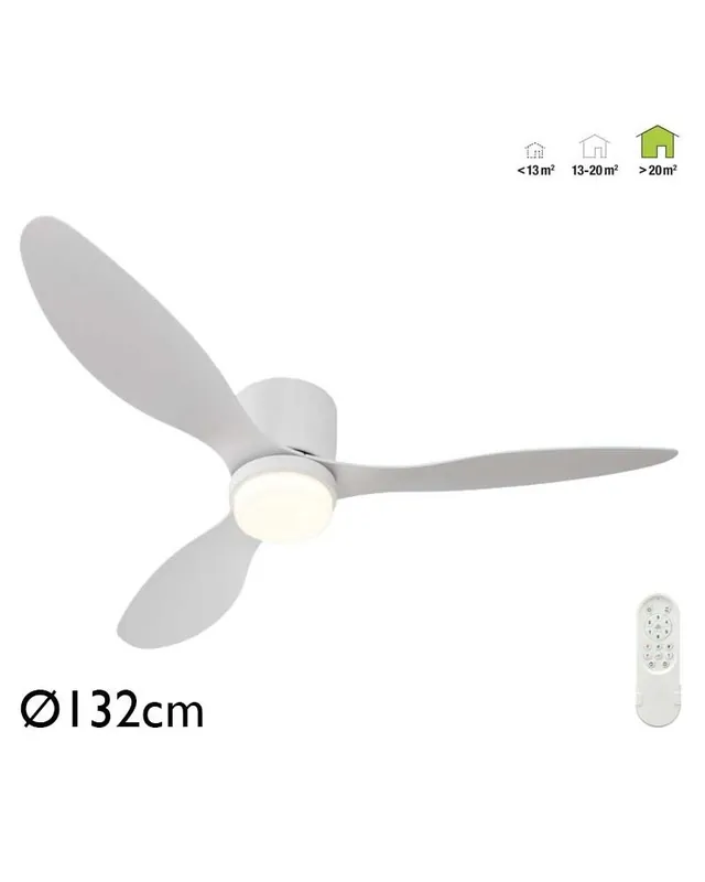 Ventilador de techo 33W Ø132cm plafón LED CCT 18W control remoto REGULABLE temperatura luz Mayoreo
